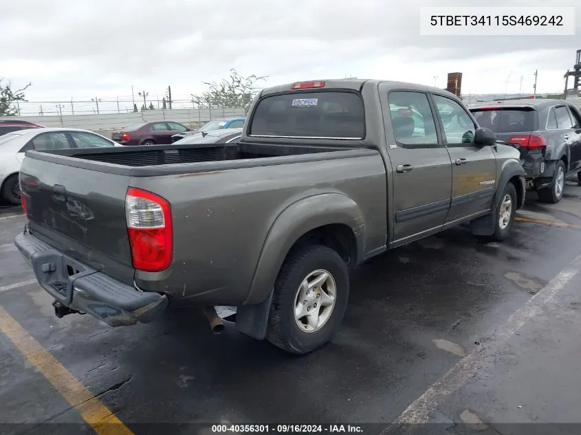 2005 Toyota Tundra Sr5 V8 VIN: 5TBET34115S469242 Lot: 40356301