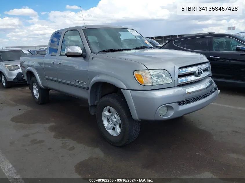 2005 Toyota Tundra Sr5 V8 VIN: 5TBRT34135S467428 Lot: 40362236