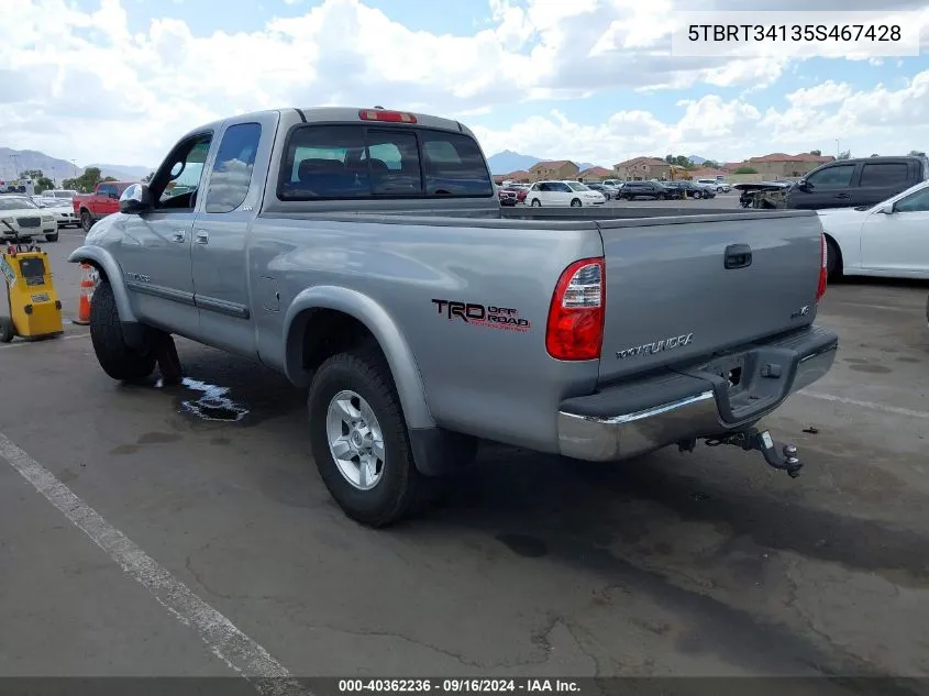 2005 Toyota Tundra Sr5 V8 VIN: 5TBRT34135S467428 Lot: 40362236