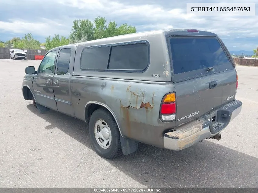 2005 Toyota Tundra Sr5 V8 VIN: 5TBBT44165S457693 Lot: 40375049