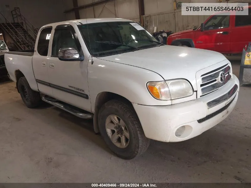 2005 Toyota Tundra Sr5 V8 VIN: 5TBBT44165S464403 Lot: 40409466