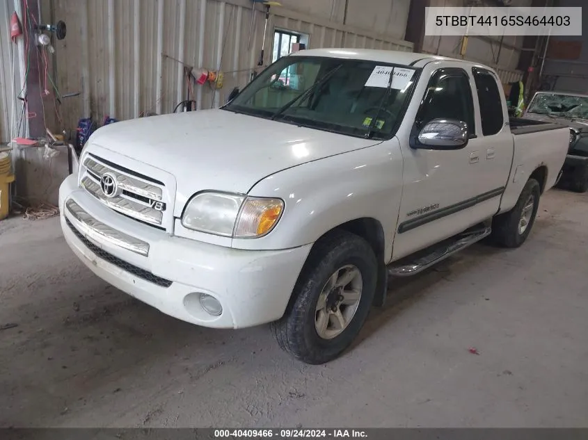 2005 Toyota Tundra Sr5 V8 VIN: 5TBBT44165S464403 Lot: 40409466