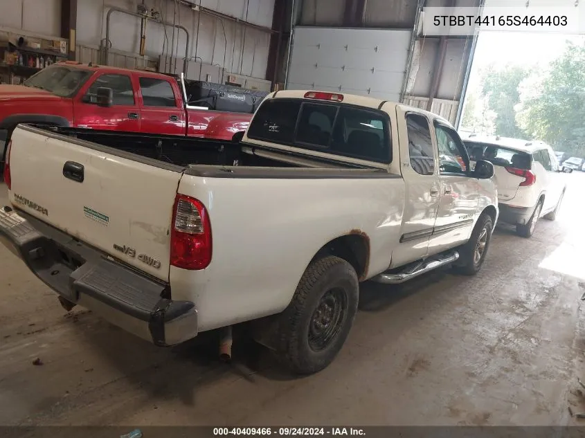 2005 Toyota Tundra Sr5 V8 VIN: 5TBBT44165S464403 Lot: 40409466