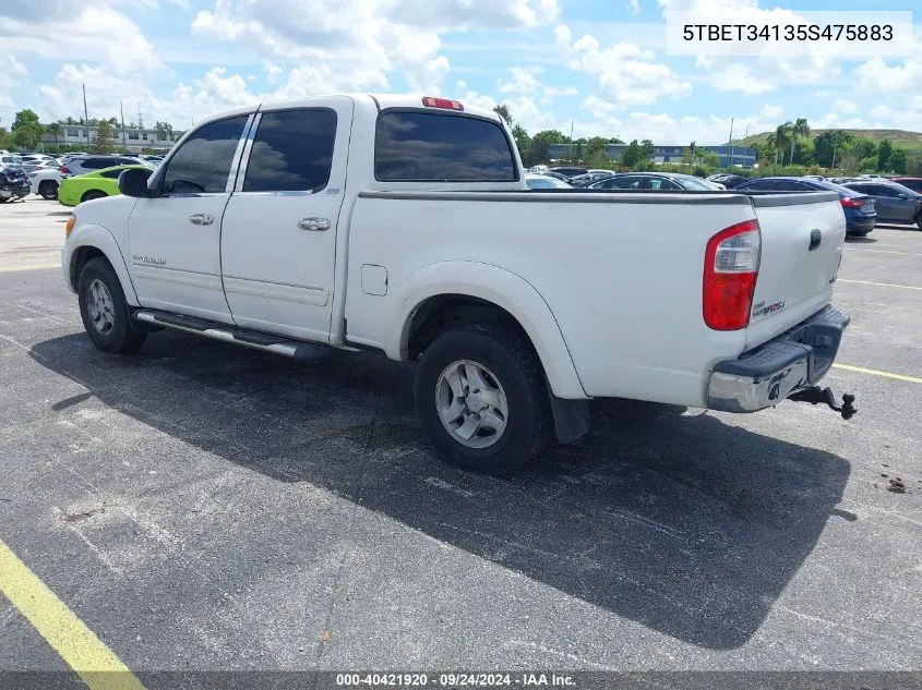 2005 Toyota Tundra Sr5 V8 VIN: 5TBET34135S475883 Lot: 40421920