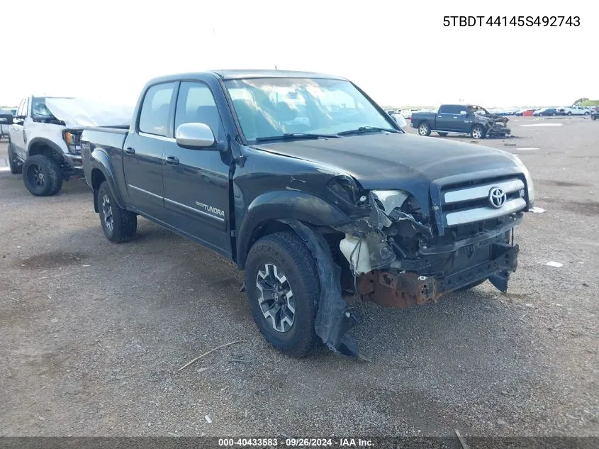 2005 Toyota Tundra Double Cab Sr5 VIN: 5TBDT44145S492743 Lot: 40433583