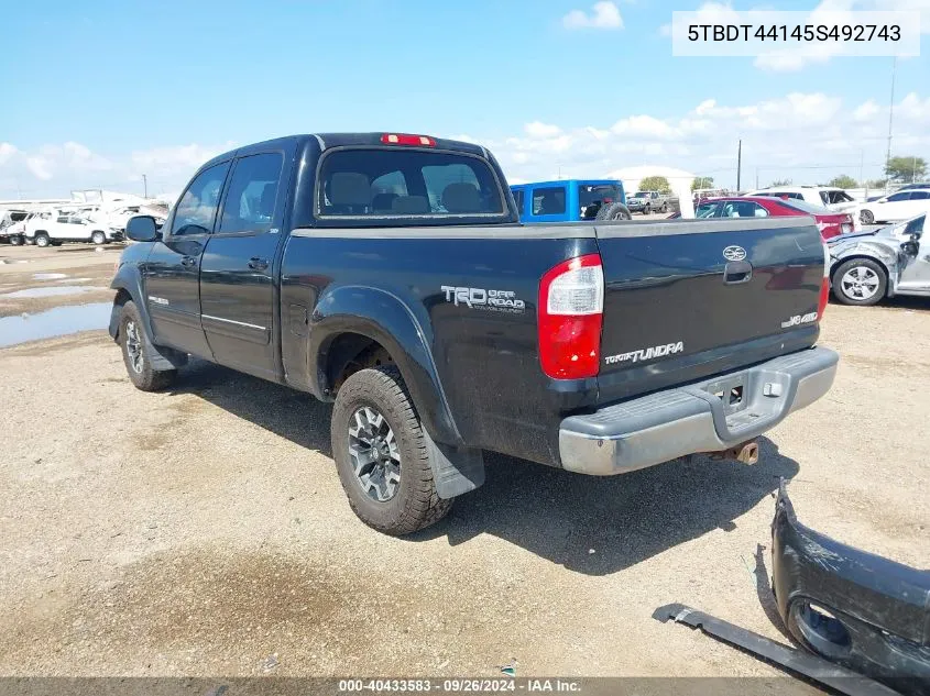 5TBDT44145S492743 2005 Toyota Tundra Double Cab Sr5