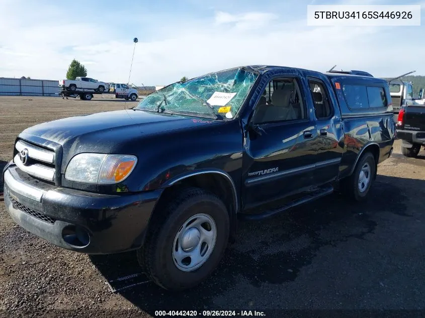 2005 Toyota Tundra Sr5 VIN: 5TBRU34165S446926 Lot: 40442420