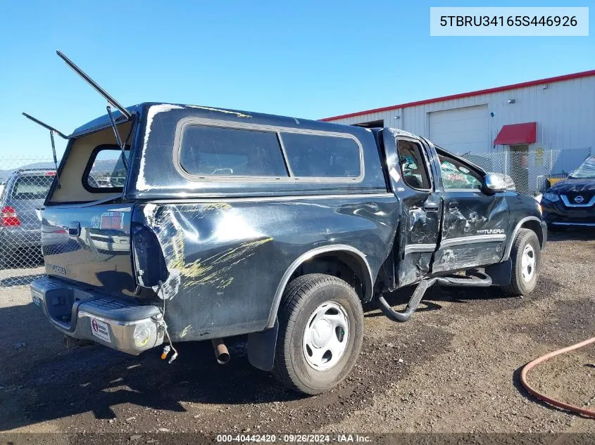 2005 Toyota Tundra Sr5 VIN: 5TBRU34165S446926 Lot: 40442420