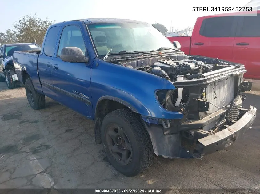 2005 Toyota Tundra Sr5 VIN: 5TBRU34195S452753 Lot: 40457933