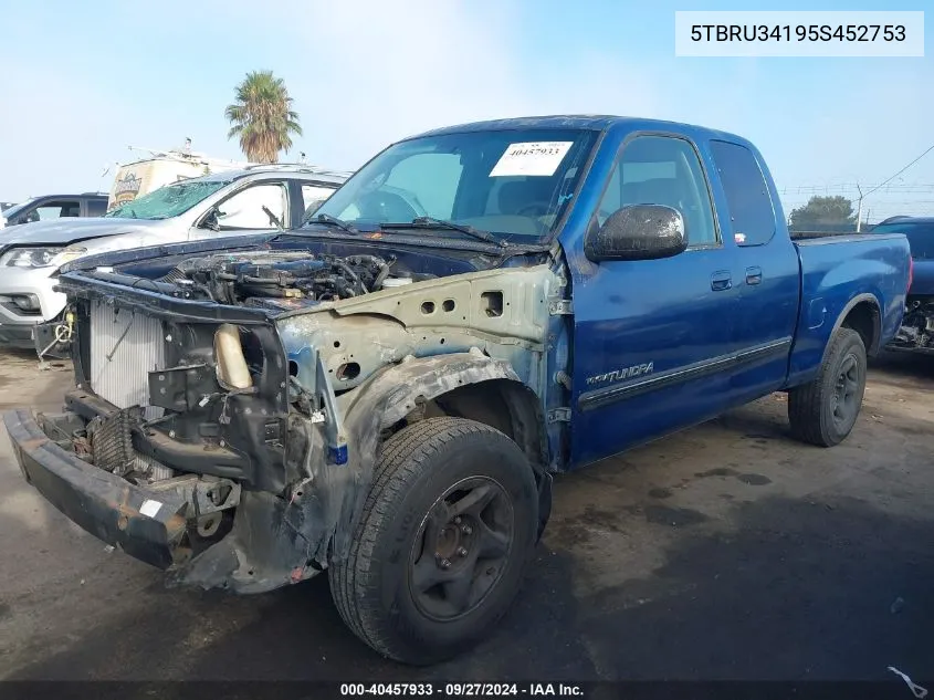 2005 Toyota Tundra Sr5 VIN: 5TBRU34195S452753 Lot: 40457933