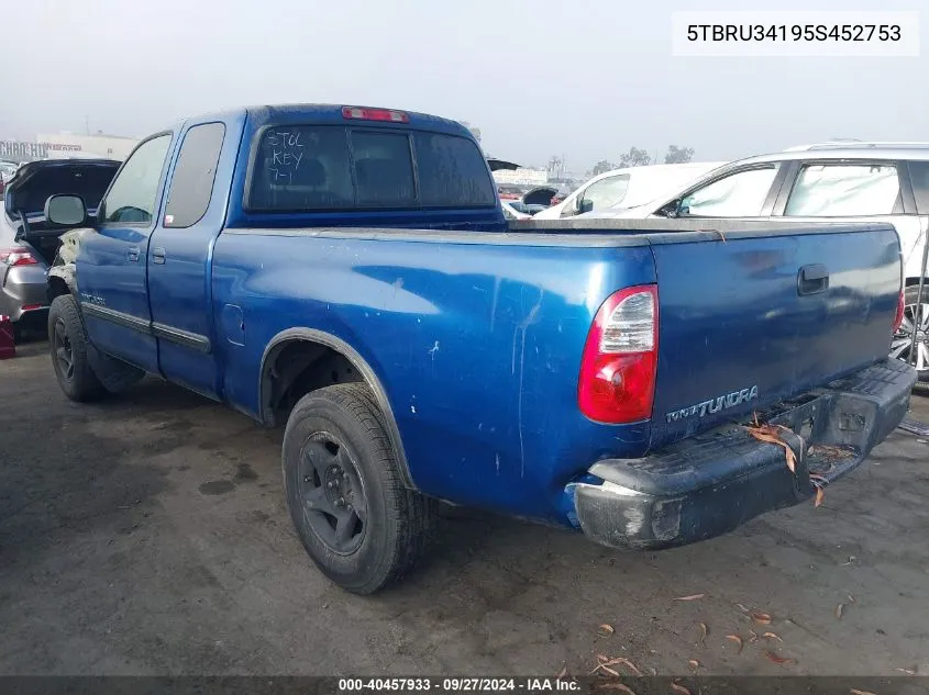 2005 Toyota Tundra Sr5 VIN: 5TBRU34195S452753 Lot: 40457933