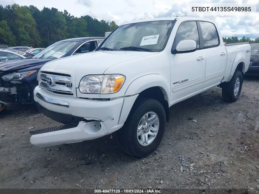 2005 Toyota Tundra Sr5 V8 VIN: 5TBDT44135S498985 Lot: 40477128