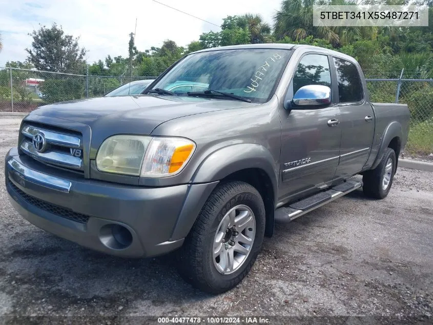 2005 Toyota Tundra Double Cab Sr5 VIN: 5TBET341X5S487271 Lot: 40477478