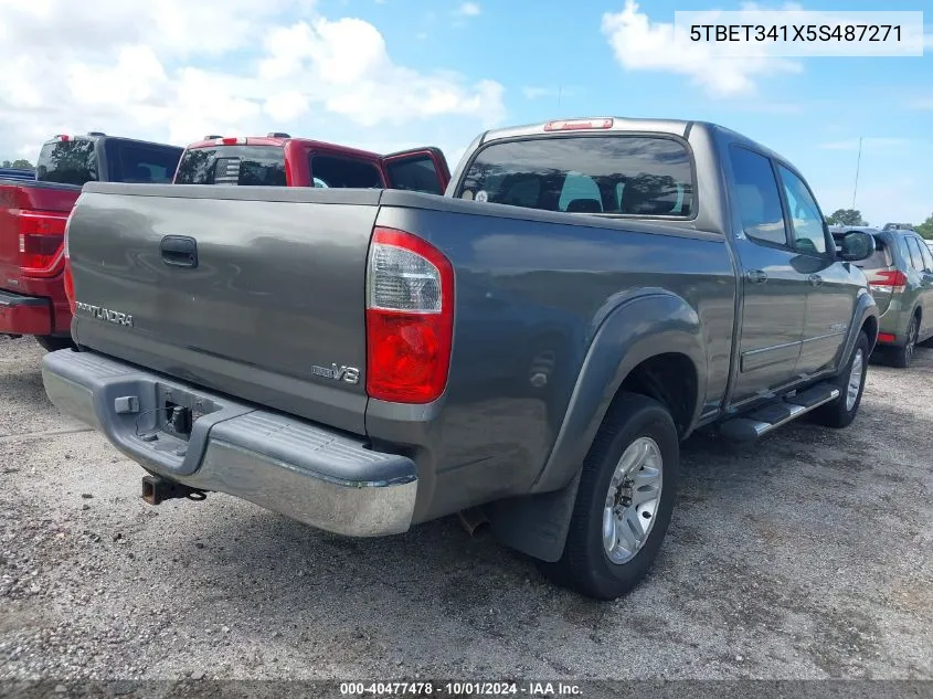 2005 Toyota Tundra Sr5 V8 VIN: 5TBET341X5S487271 Lot: 40477478