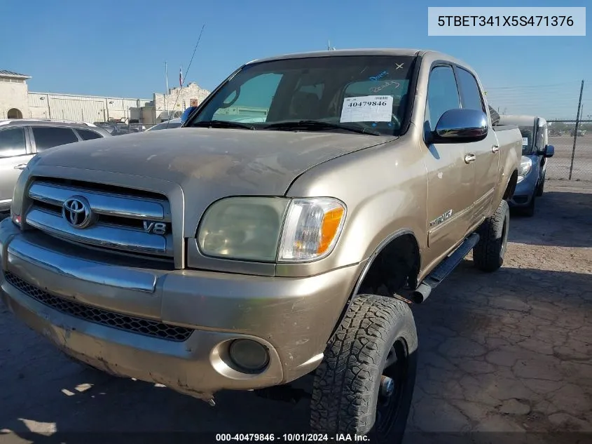 2005 Toyota Tundra Sr5 V8 VIN: 5TBET341X5S471376 Lot: 40479846