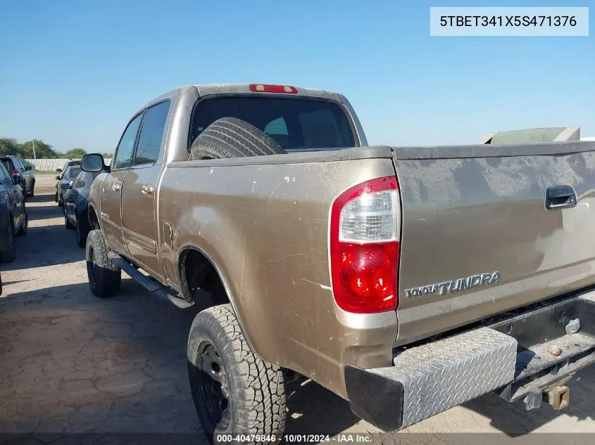 2005 Toyota Tundra Sr5 V8 VIN: 5TBET341X5S471376 Lot: 40479846