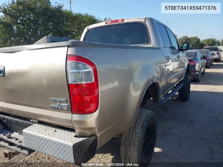 2005 Toyota Tundra Sr5 V8 VIN: 5TBET341X5S471376 Lot: 40479846