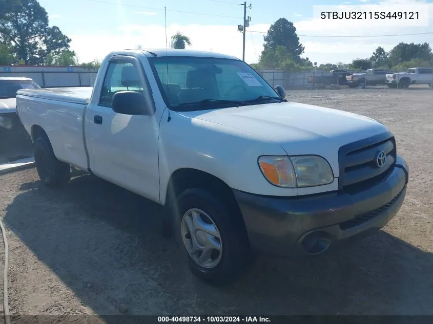 2005 Toyota Tundra VIN: 5TBJU32115S449121 Lot: 40498734