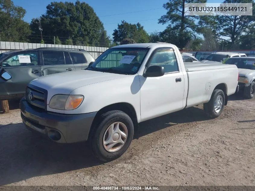 2005 Toyota Tundra VIN: 5TBJU32115S449121 Lot: 40498734