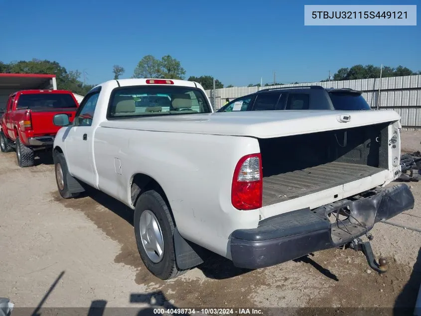 2005 Toyota Tundra VIN: 5TBJU32115S449121 Lot: 40498734