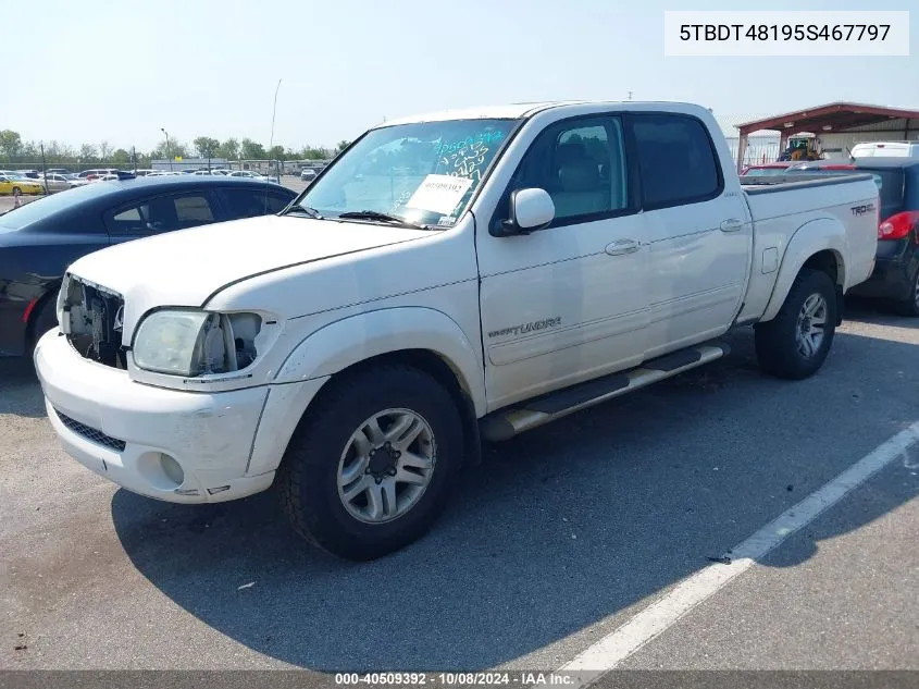 2005 Toyota Tundra Limited V8 VIN: 5TBDT48195S467797 Lot: 40509392