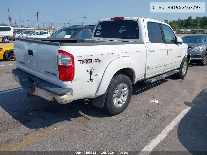 2005 Toyota Tundra Limited V8 VIN: 5TBDT48195S467797 Lot: 40509392