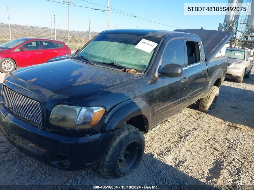 2005 Toyota Tundra Limited V8 VIN: 5TBDT48185S492075 Lot: 40516834