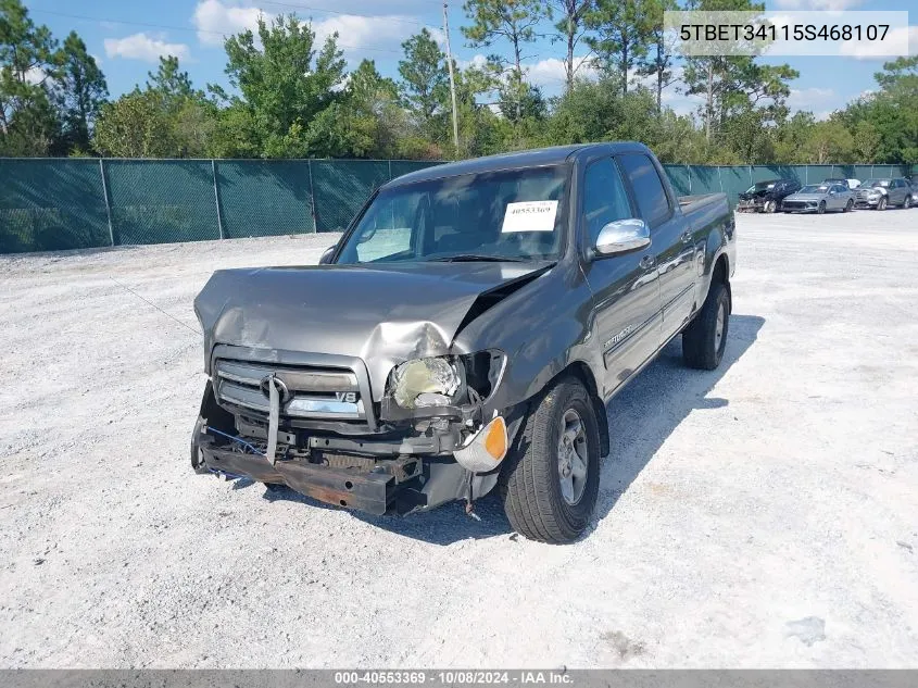 2005 Toyota Tundra Sr5 V8 VIN: 5TBET34115S468107 Lot: 40553369