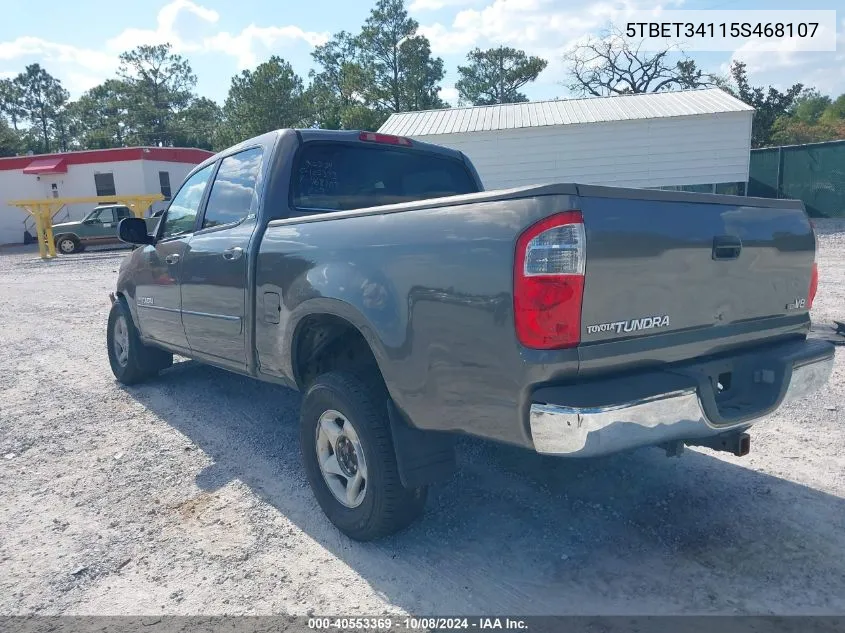 2005 Toyota Tundra Sr5 V8 VIN: 5TBET34115S468107 Lot: 40553369