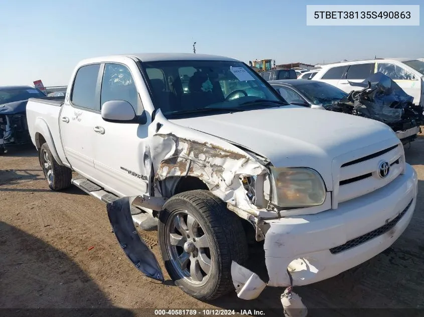 2005 Toyota Tundra Double Cab Limited VIN: 5TBET38135S490863 Lot: 40581789