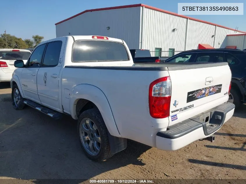 2005 Toyota Tundra Double Cab Limited VIN: 5TBET38135S490863 Lot: 40581789