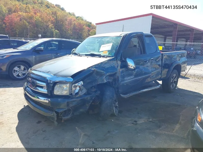 2005 Toyota Tundra Sr5 V8 VIN: 5TBBT44135S470434 Lot: 40617103