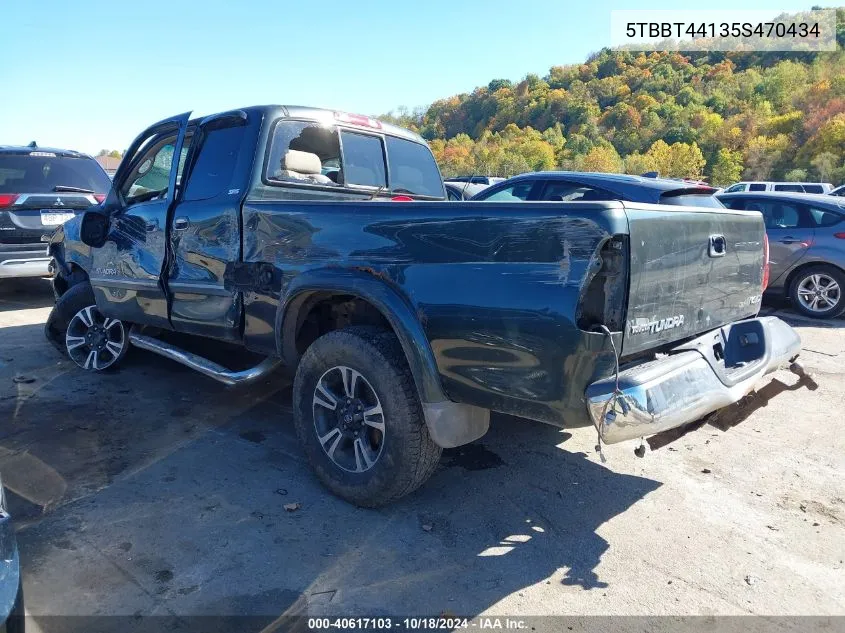 2005 Toyota Tundra Sr5 V8 VIN: 5TBBT44135S470434 Lot: 40617103