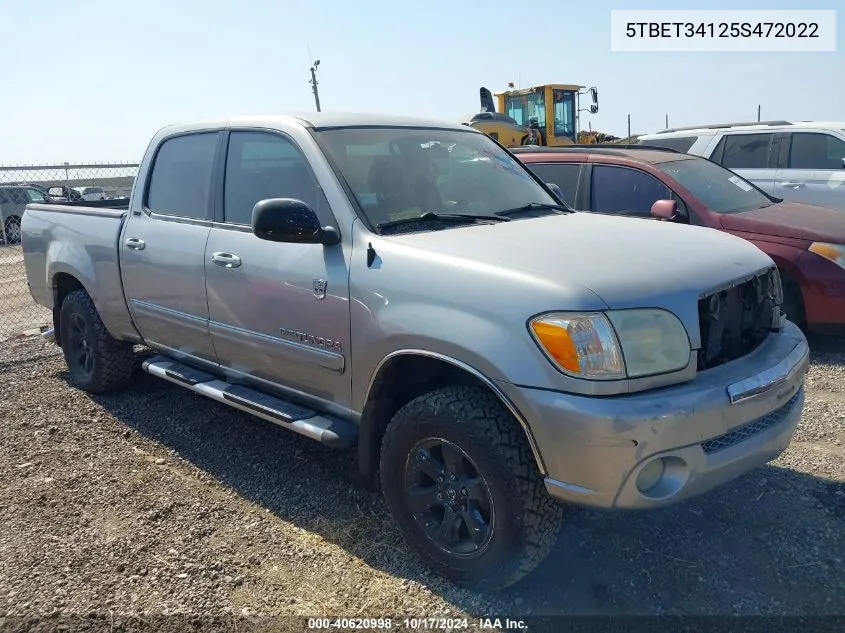 2005 Toyota Tundra Double Cab Sr5 VIN: 5TBET34125S472022 Lot: 40620998