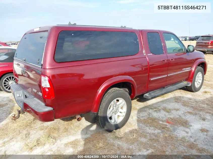 2005 Toyota Tundra Limited V8 VIN: 5TBBT48115S464271 Lot: 40624389