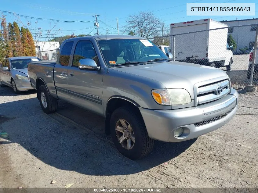 2005 Toyota Tundra Sr5 V8 VIN: 5TBBT44185S456643 Lot: 40625360