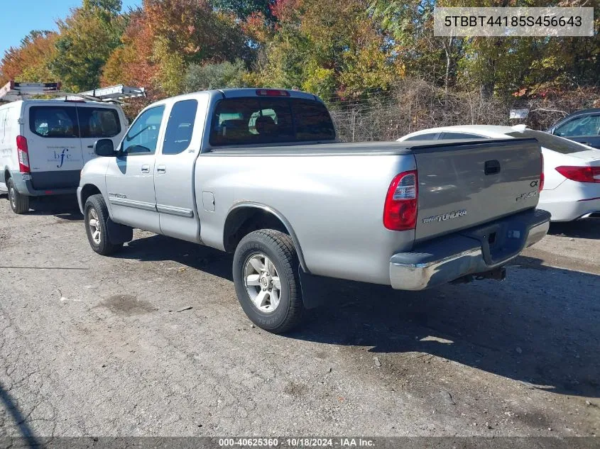 2005 Toyota Tundra Sr5 V8 VIN: 5TBBT44185S456643 Lot: 40625360