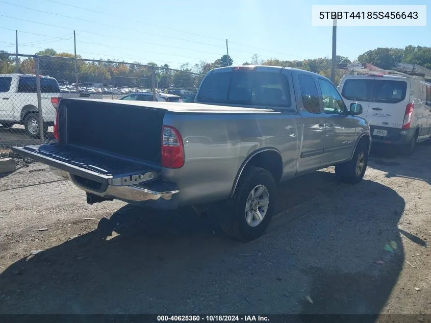 2005 Toyota Tundra Sr5 V8 VIN: 5TBBT44185S456643 Lot: 40625360