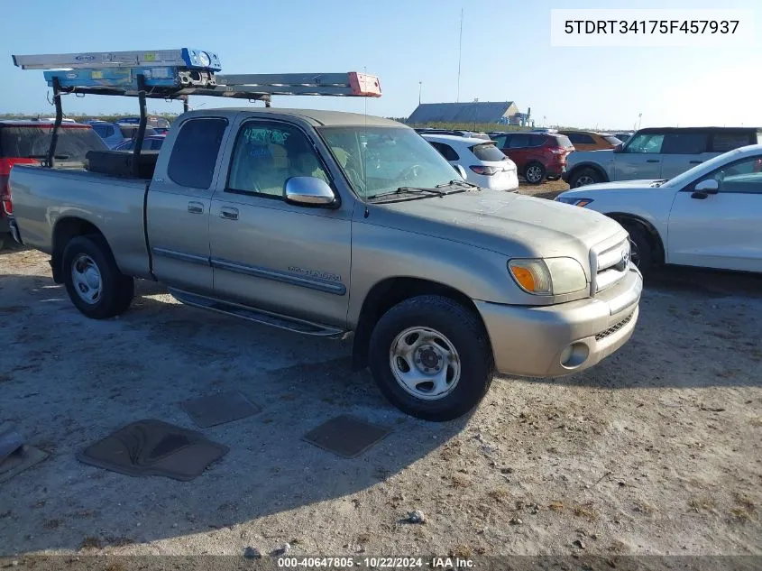 2005 Toyota Tundra Access Cab Sr5 VIN: 5TDRT34175F457937 Lot: 40647805