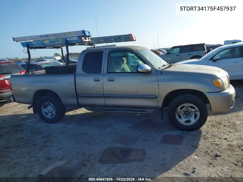 2005 Toyota Tundra Access Cab Sr5 VIN: 5TDRT34175F457937 Lot: 40647805