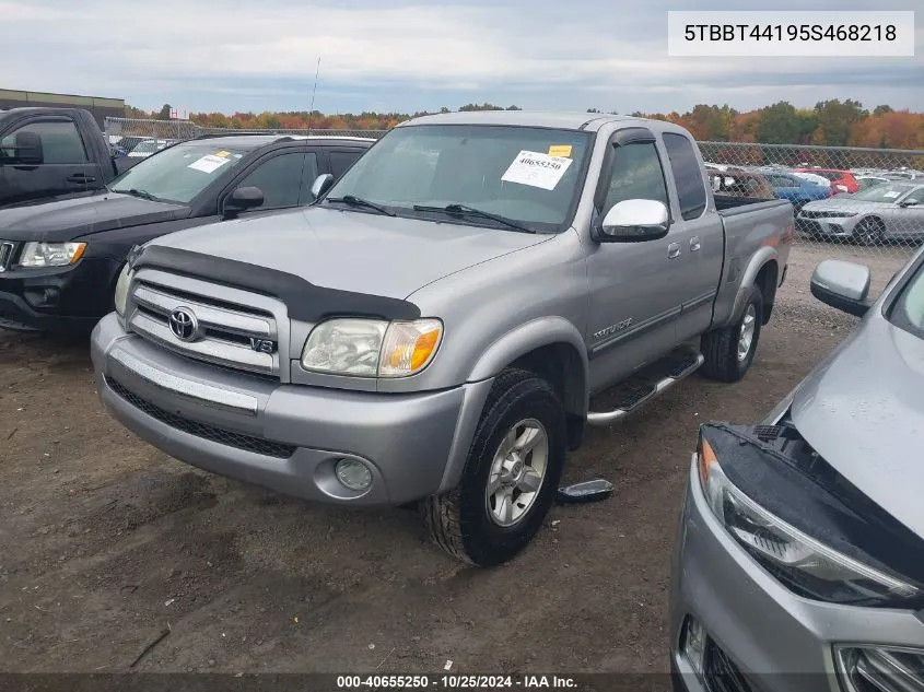 2005 Toyota Tundra Sr5 V8 VIN: 5TBBT44195S468218 Lot: 40655250