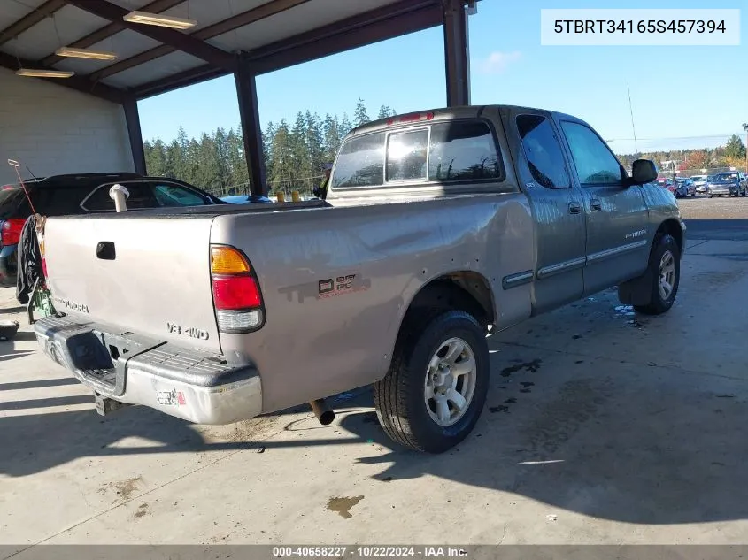 2005 Toyota Tundra Sr5 V8 VIN: 5TBRT34165S457394 Lot: 40658227