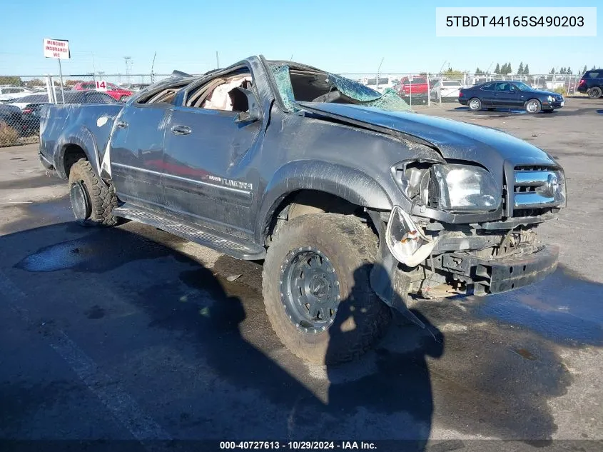 2005 Toyota Tundra Sr5 V8 VIN: 5TBDT44165S490203 Lot: 40727613