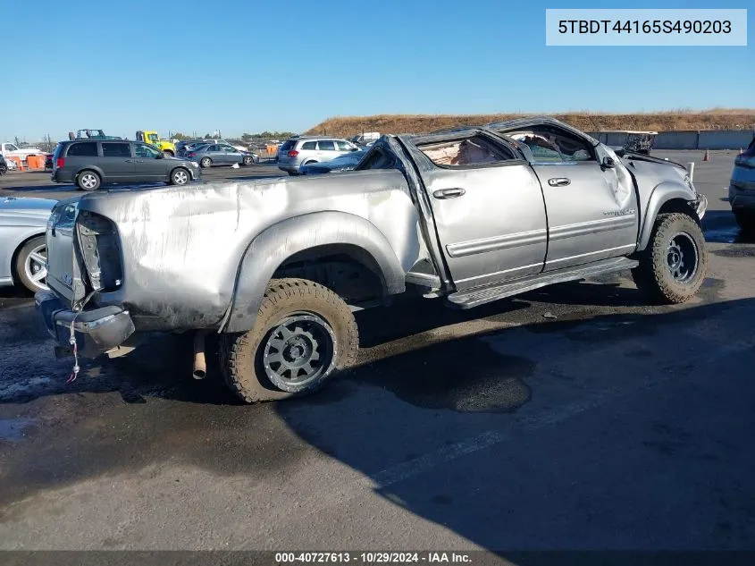 2005 Toyota Tundra Sr5 V8 VIN: 5TBDT44165S490203 Lot: 40727613