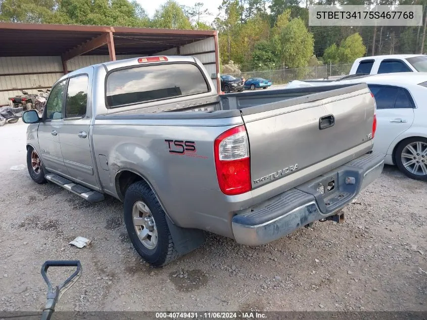 2005 Toyota Tundra Sr5 V8 VIN: 5TBET34175S467768 Lot: 40749431