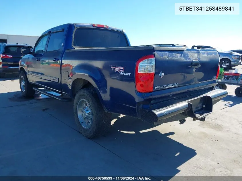 2005 Toyota Tundra Sr5 V8 VIN: 5TBET34125S489841 Lot: 40750599