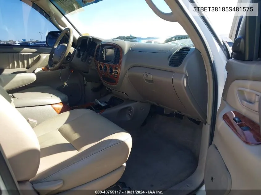 5TBET38185S481575 2005 Toyota Tundra Limited V8