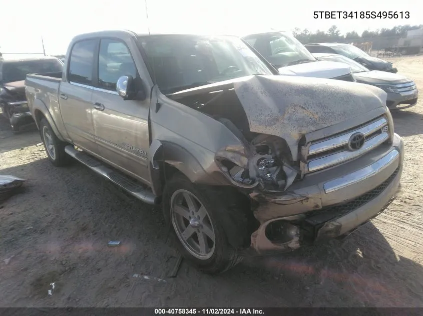 2005 Toyota Tundra Sr5 V8 VIN: 5TBET34185S495613 Lot: 40758345