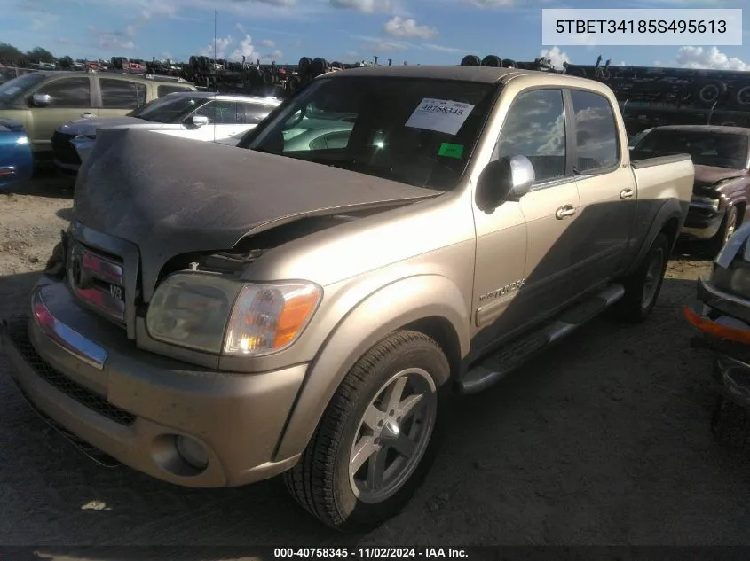 2005 Toyota Tundra Sr5 V8 VIN: 5TBET34185S495613 Lot: 40758345