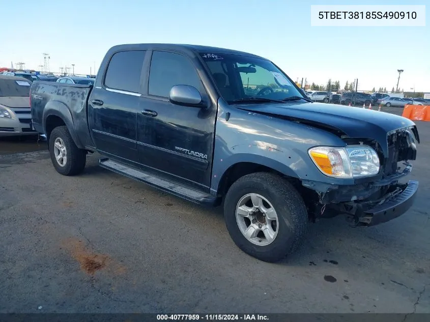 2005 Toyota Tundra Limited V8 VIN: 5TBET38185S490910 Lot: 40777959